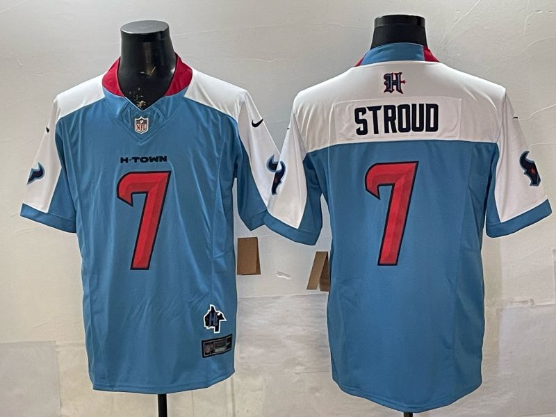 Men 2026 Houston Texans #7 Stroud Light Blue 3th generations Nike Limited NFL Jersey style 0057->chicago bears->NFL Jersey